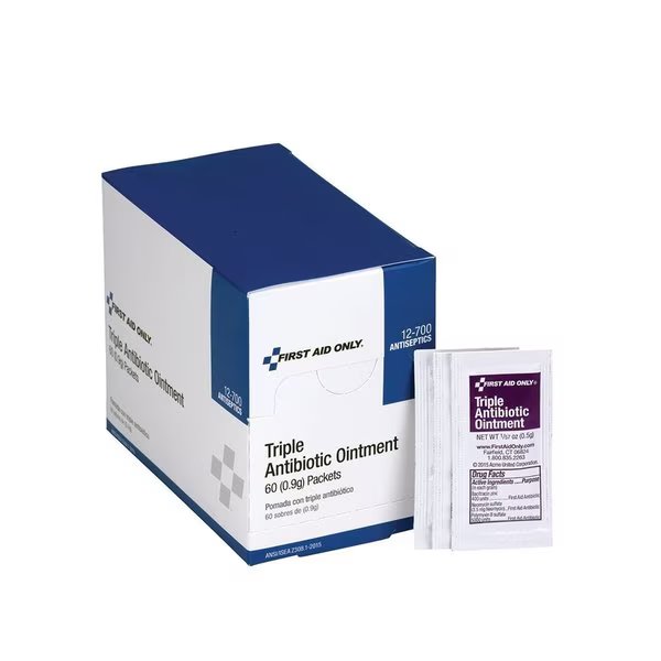 Triple Antibiotic Ointment Packets, 60 Pack, First Aid Only, Mfr#: 12-700